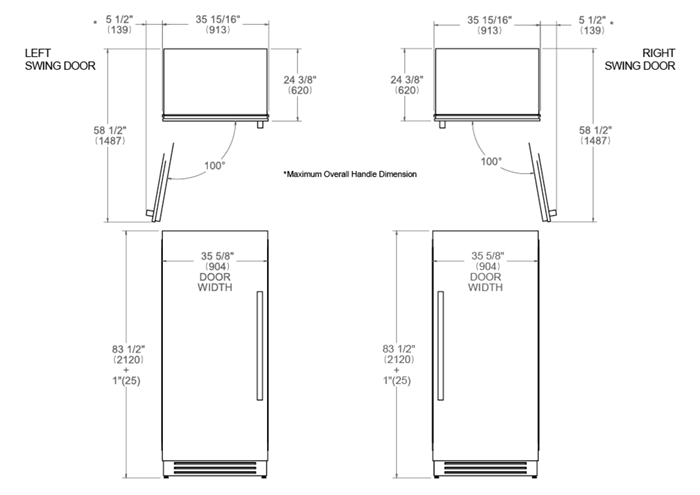 Frigorífico de coluna de encastre 90 cm Aço Inox